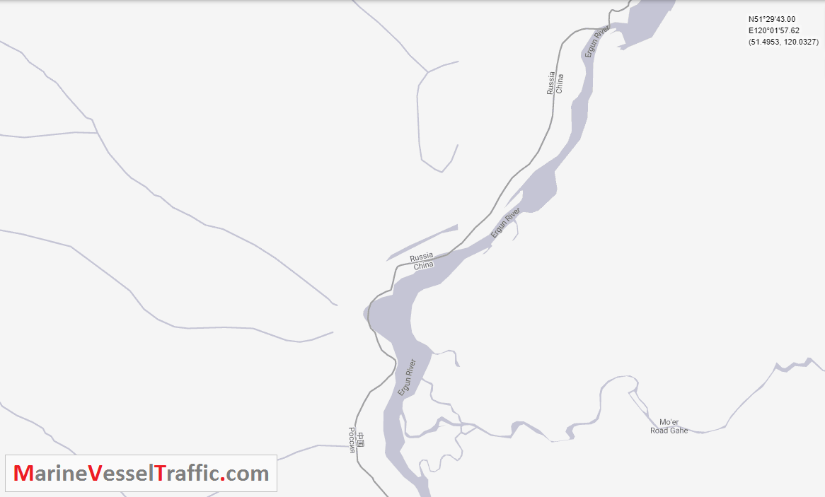 Live Marine Traffic, Density Map and Current Position of ships in ARGUN ERGUN RIVER